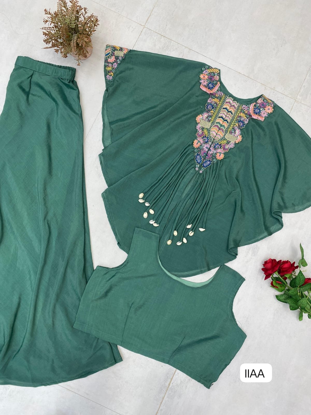 EW TRENDY THREE PIECE INDO WESTERN WITH SEQUENCE EMBROIDERED WORK - Image 6