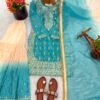Presenting New Designer Collection In GMY SILK With Heavy Embroidery Sequence Work Top-Bottom And Dupatta Set Fully Stitched Ready To Wear
