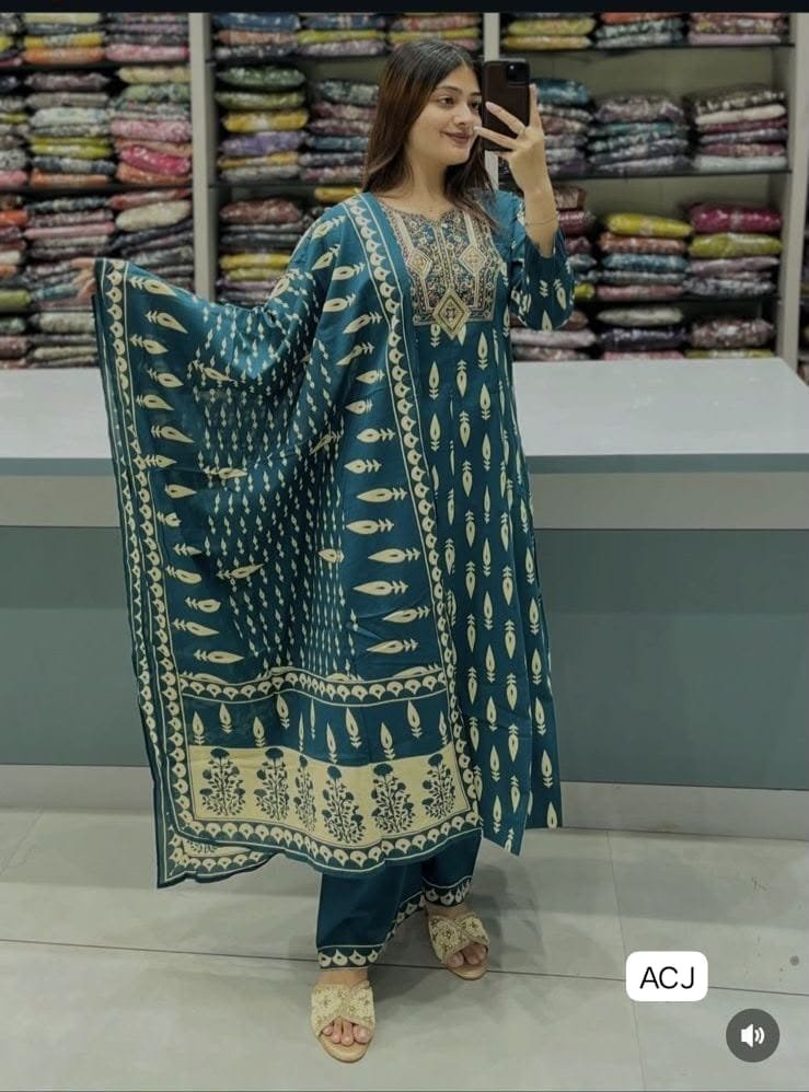 Introducing The Latest addition to our fashion collection the strength kurta Style made from high-quality cotton, embellished with exquisite embroidery work on neck line and paired with matching pant.