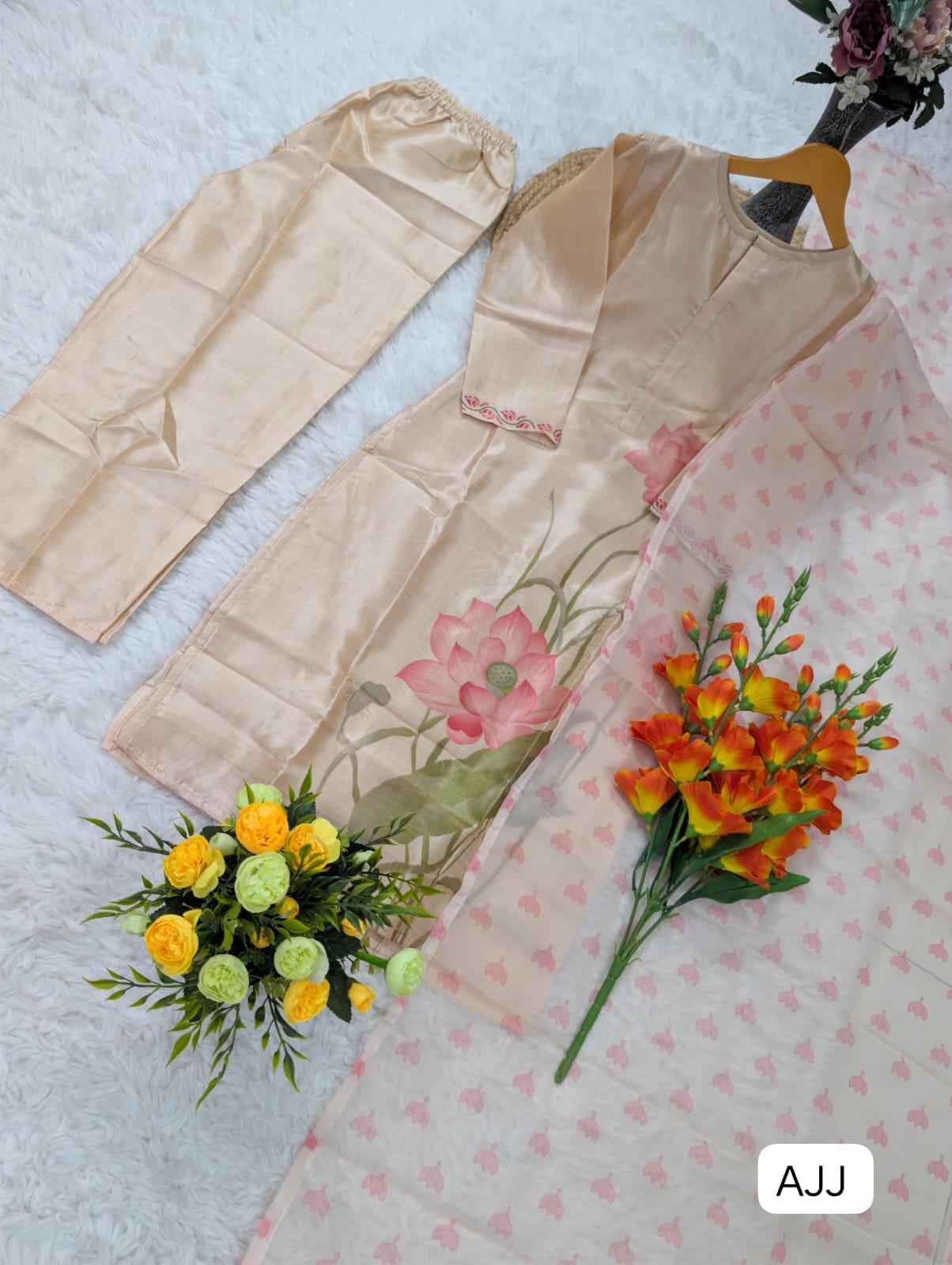 PURE VISCOSE SOFT ASSAM SILK KURTA SETS - Image 2