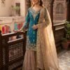 Presenting New Designer Party wear Eid Collection Pure Heavy GMY SILK With Heavy Embroidery Coding Dori-Sequence Work Top-Bottom And Dupatta Set Fully Stitched Ready To Wear