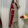 THIS FESTIVAL SEASON WEAR OUR BEAUTIFUL TOP ,PLAZZO AND DUPATTA  WITH SEQUENCE EMBROIDERED WORKED