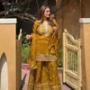AK-Series New Designer Party Top Pallazo & Dupatta Set