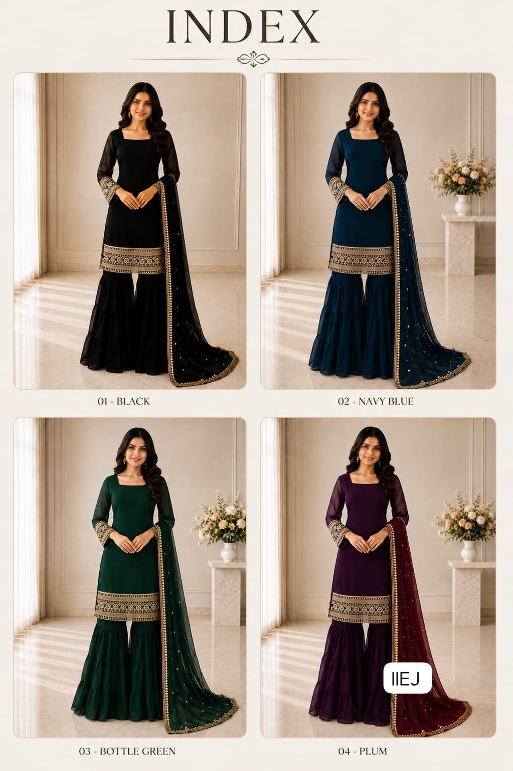 Today We are Launching Exclusively Festive & Party Wear Heavy Fox Georgette With With Embroidery Sequence Work Top -Palazzo And Dupatta Set Fully Stitched Ready To Wear - Image 5