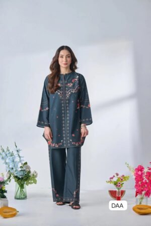 Elegant, flowy outfit crafted from premium imported satin featuring delicate floral detailing for a timeless and graceful look