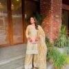 Đěsigner Party Wear Look Pur Dual Ton Banarasi Sillk Top Plazzo & Dupatta Set