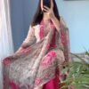 Premium Pakistani Maslin Suit with Real Mirror Work