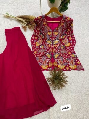 Alternative view of THIS FESTIVAL SEASON , TRY OUR DESIGNER TOW PIECE ARTICLE, TOP AND PLAZZO WITH SEQUENCE EMBROIDERY WORK