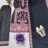 DESIGNER WEAR TRENDING TOP WITH PRINTED WORK AND STONE WORK TOP PLAZZO WITH DUPATTA SET