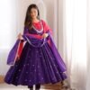 Elegant Embroidered Sequence With Real Mirror Designer Anarkali Three Piece Set