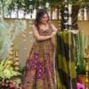 Exquisite Printed Chinon Wedding Gown Set