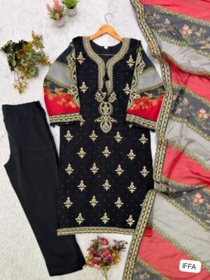 Alternative view of THIS FESTIVAL SEASON WEAR OUR BEAUTIFUL PAKISTANI SUIT TOP WITH EMBROIDERED WORKED,PANT AND DUPATTA