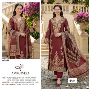 Top Pure viscous Maslin digital print with aari and hand work