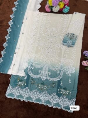 Star Georgette Padding with Heavy Embroidered 3mm Sequence work & Khatli Work
