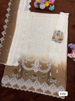 Alternative view of Star Georgette Padding with Heavy Embroidered 3mm Sequence work & Khatli Work