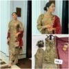 READY TO WEAR COLLECTION 3 PIECE FANCY KURTI WITH BEAUTIFUL BOTTOM AND DUPATTA