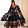 Elegant Embroidered Sequence Designer Anarkali Three Piece Set