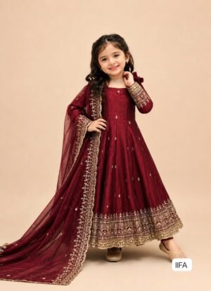 Trending Launching New Collection Beautiful Kids Gown Set Full Sttiched