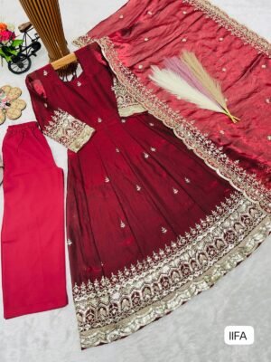 Alternative view of Trending Launching New Collection Beautiful Kids Gown Set Full Sttiched