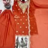 NEW DESIGNER HEAVY NATURAL SILK  EMBROIDERY SEQUENCE SHARARA SUIT