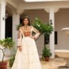 Celebrate the festive spirit in this beautifully fully flared Navratri gown, crafted from soft rayon or cotton fabric