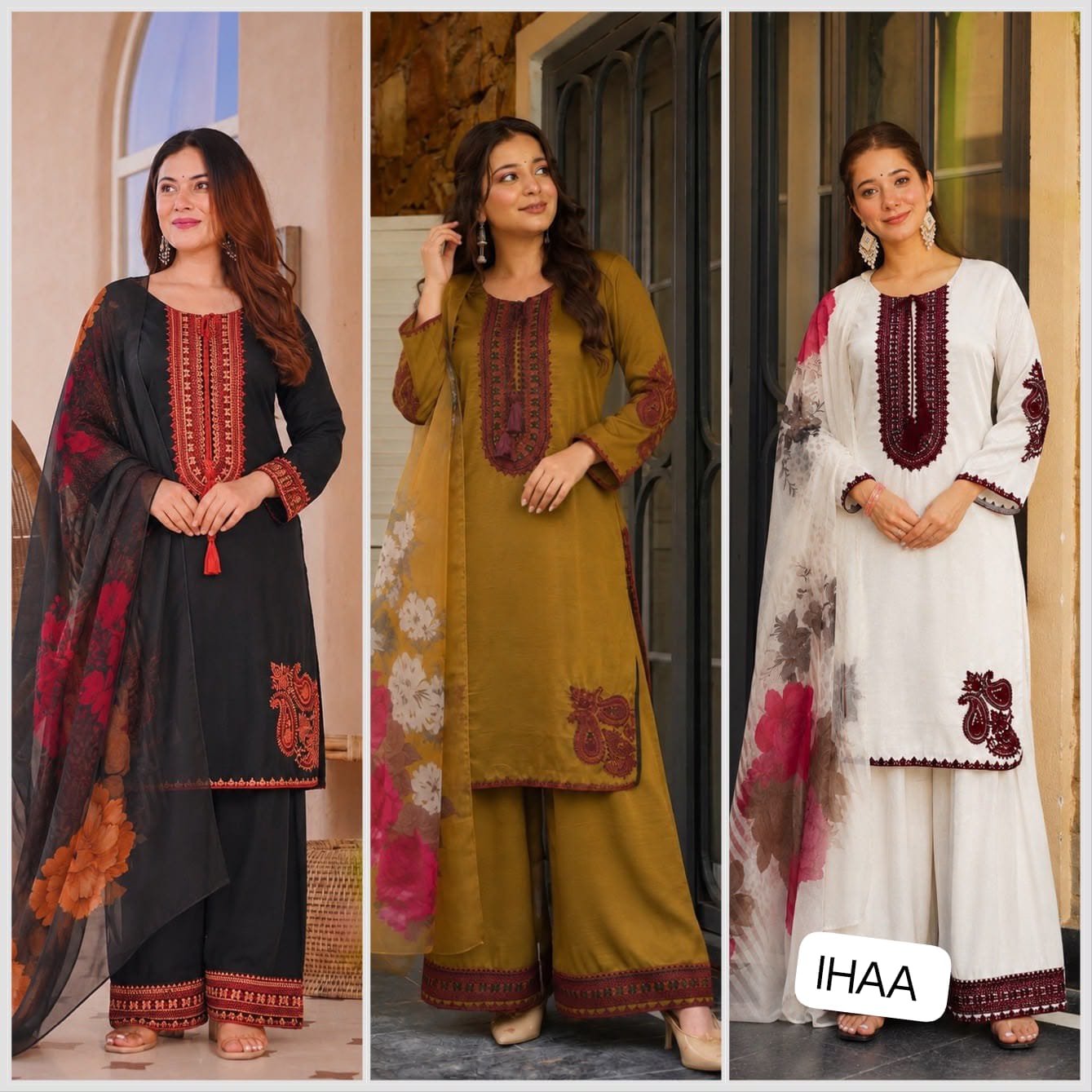 Launching New Fancy Design Pakistani Collection Farsi Salwar Kurta With Dupatta Set Fully Stitched Ready To Wear - Image 4