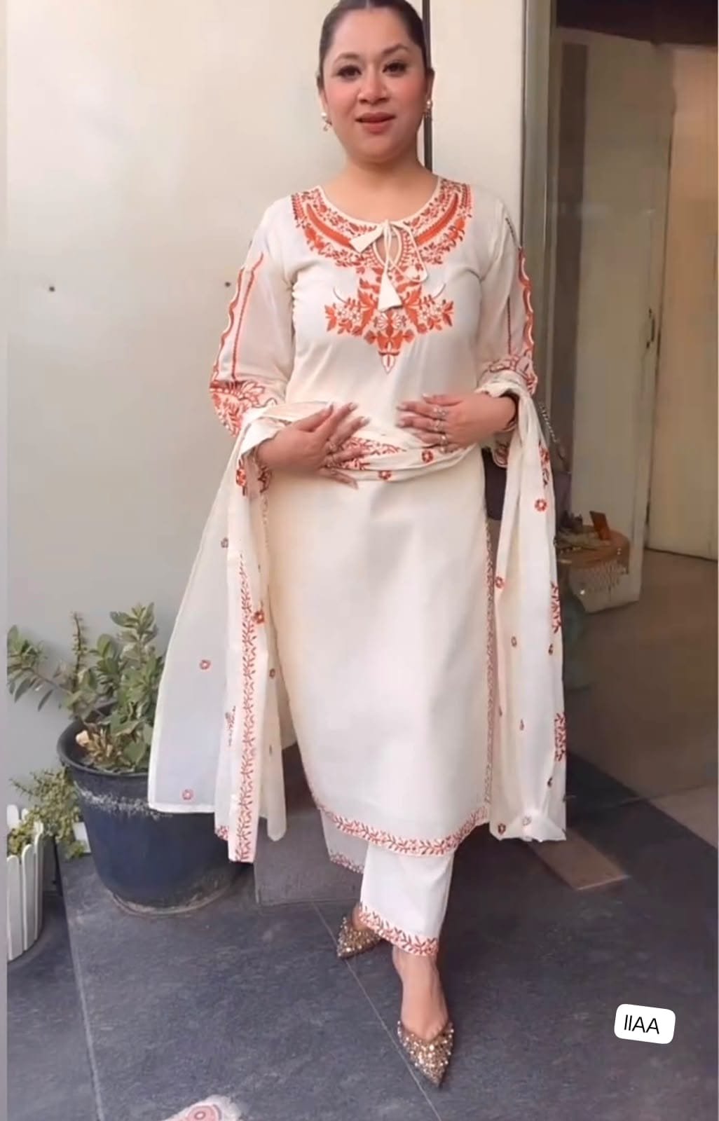 Đěsigner Party Wear Look Pur Roman Silk Top & Plazzo With Dupatta set
