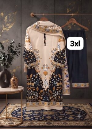 EXQUISITE BEAUTIFUL long turkish CO-ORDS WITH PRINTED SILK CRAPE DUPATTA