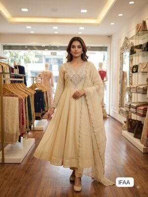 THIS FESTIVAL SEASON WEAR OUR BEAUTIFUL CORDING WITH SEQUENCE EMBROIDERED WORKED GOWN , PANT WITH DUPATTA