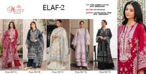 Pure Camric cotton with Embroidery work