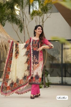 New Arrival: Premium  Maslin Suit with Real Mirror and goldn thread Work