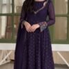 Presenting New Designer Collection In Faux Georgette With Embroidery Work Anarkali Gown And Dupatta Set Fully Stitched Ready To Wear