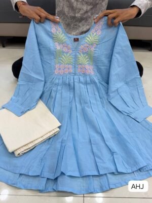 Alternative view of Launching New  Đěsigner Pure Cotton With Original Embroidery Work Top With Plazo
