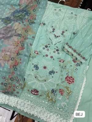 Alternative view of COTTON WITH EMBROIDERY COTTON BOTTOMS MASLIN DUPATTA