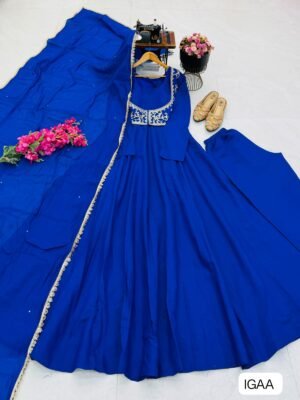 Alternative view of AK-Series New Designer Party Gown With Jacket & Dupatta Set