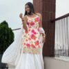 READY TO WEAR COLLECTION 3 PIECE FANCY KURTI WITH BEAUTIFUL FLAIRED PLAZZO AND DUPATTA