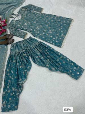 Alternative view of Launching New Designer Party Wear Look Top , Dhoti Salwar and Dupatta