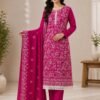HEAVY CHANDERI NECK EMBROIDERY
