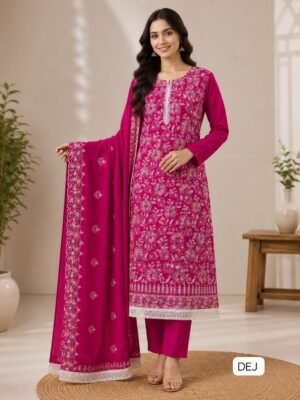 HEAVY CHANDERI NECK EMBROIDERY