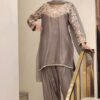Đěsigner Party Wear Look Pur Chinon Silk Top & Farshi Palazzo With Dupatta set