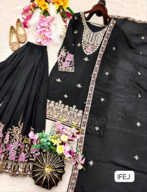 Alternative view of Launching New Design Trending Cinon Silk Top Sarara & Dupatta Reddy To Wear Look 