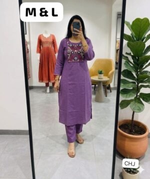 PURE HEAVY DHABU COTTON KURTI WITH PANT
