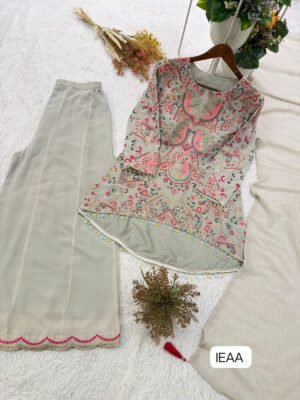 Alternative view of THIS FESTIVAL SEASON , TRY OUR DESIGNER THREE PIECE ARTICLE, TOP AND PLAZZO WITH DUPATTA IN SEQUENCE EMBROIDERY WORK