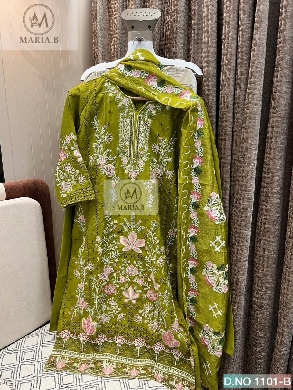 CHIKANKARI COTTON STITCHED (INNER STITCHED) WITH STITCHED COTTON BOTTOM WITH KOTA CHEX EMBROIDERY DUPATTA