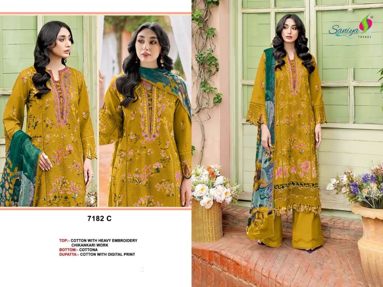 Saniya Trendz Cotton Embroidered
