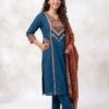 Featuring beautiful Heavy Suit Set which is beautifully decorated with weaving and  embroidery with matching pants and  dupatta