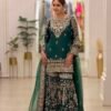 Đěsigner Party Wear Look Heavy Faux Georgette Top Plazzo & Dupatta Set