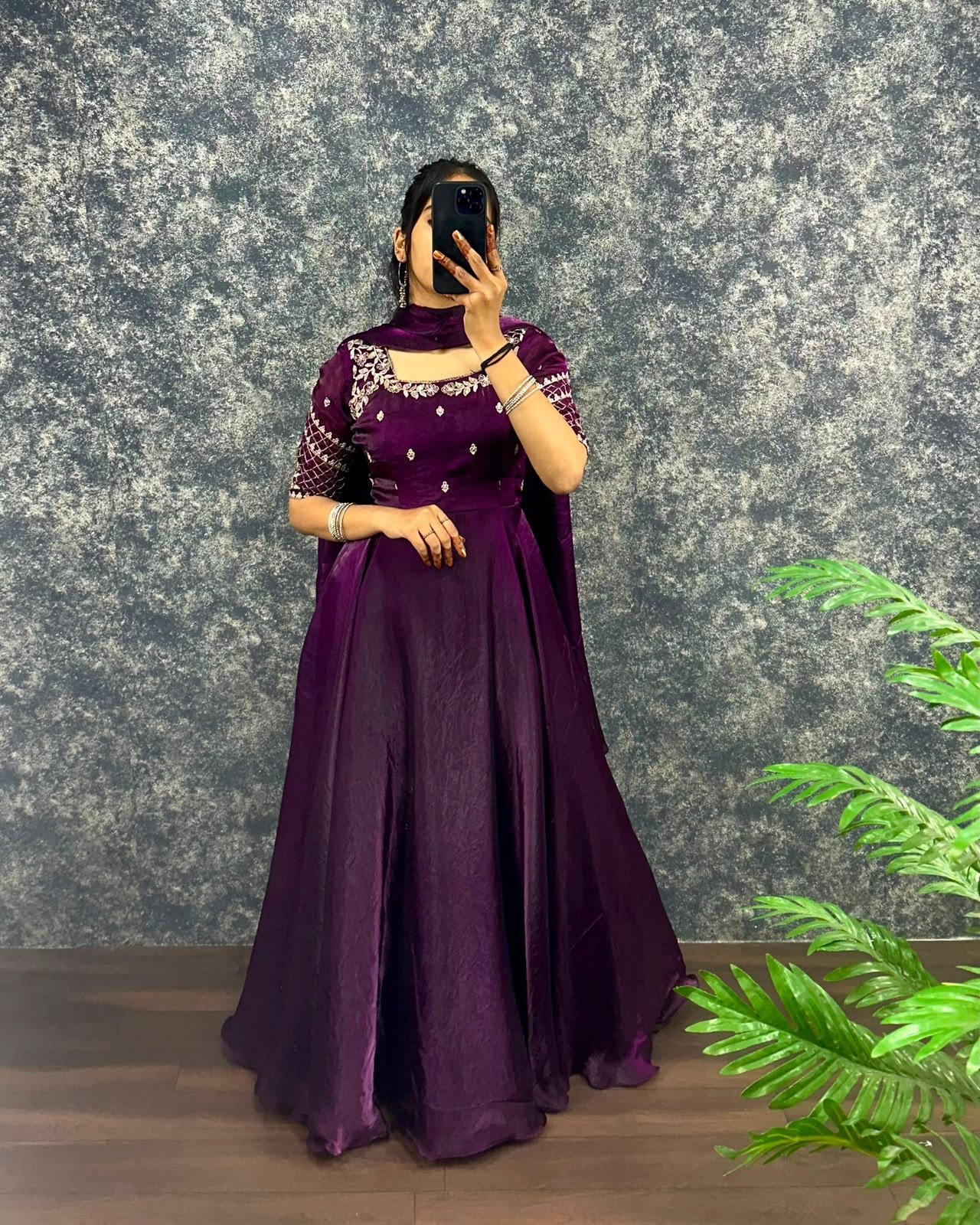 New launching festival special gown dupatta