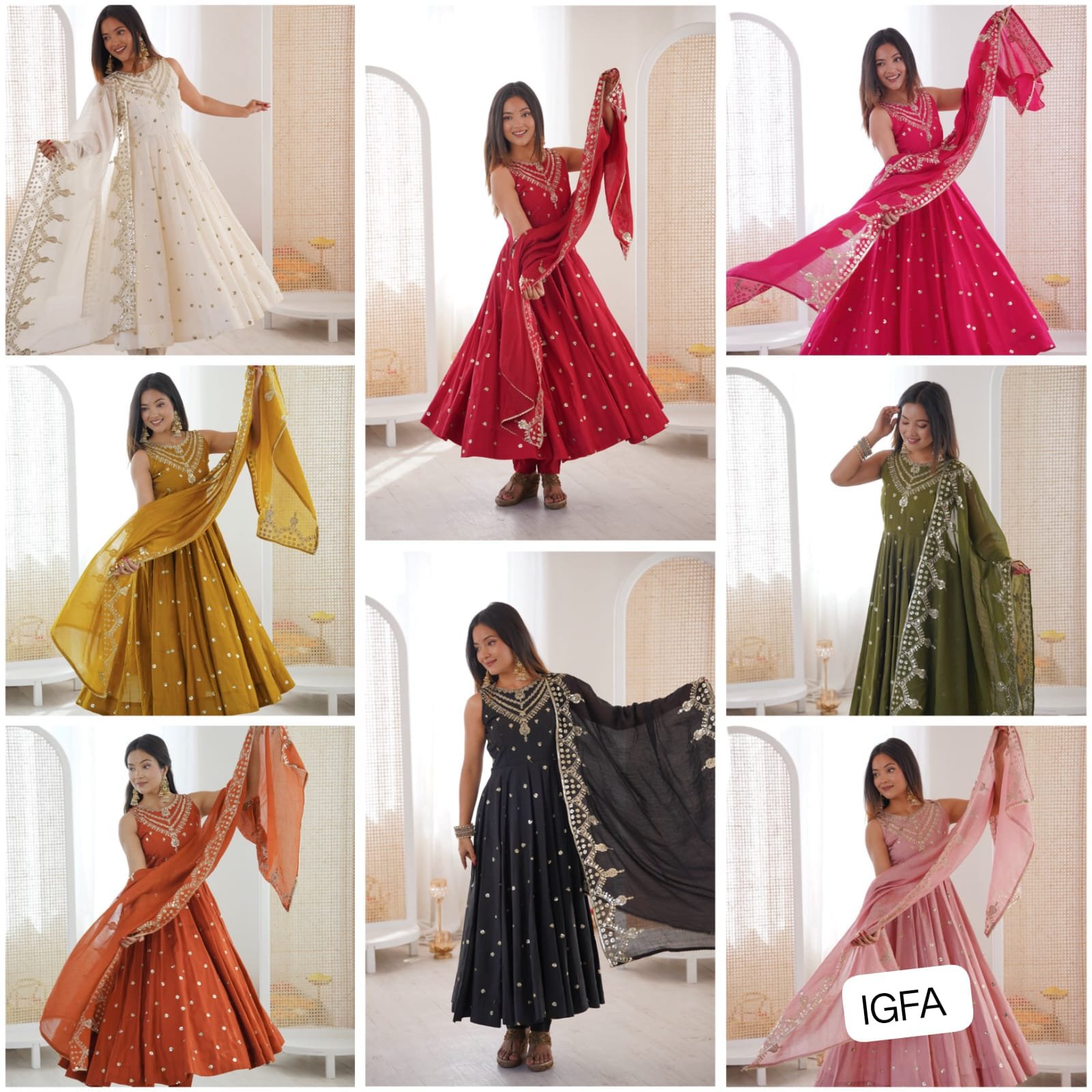 Gown, Bottom & Dupatta Fully Stitched & Ready To Wear - Image 3