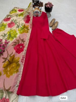 Alternative view of AK-Series New Designer Party Gown With Jacket & Dupatta Set